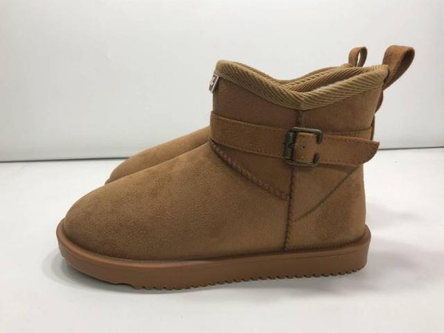 フェイクムートンブーツ ファー ボア ベルトデザイン ブーツ キャメル ブラウン ショート 24cm < 女性ファッション フェイクムートンブーツ ファー ボア ベルトデザイン ブーツ キャメル ブラウン ショート 24cm < 女性ファッションの