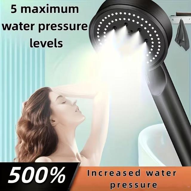 爆ヤス890円★【5モード】高性能ブラック高圧ハンドヘルドシャワーヘッド|500%水流増強、節水、調整可能、耐久性プラスチック製 < インテリア/ライフ 爆ヤス890円★【5モード】高性能ブラック高圧ハンドヘルドシャワーヘッド|500%水流増強、節水、調整可能、耐久性プラスチック製 < インテリア/ライフの