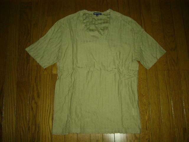 新品 ABAHOUSE アバハウス カットソー 44 メッシュストライプ Vネック Tシャツ < ブランド 新品 ABAHOUSE アバハウス カットソー 44 メッシュストライプ Vネック Tシャツ < ブランドの