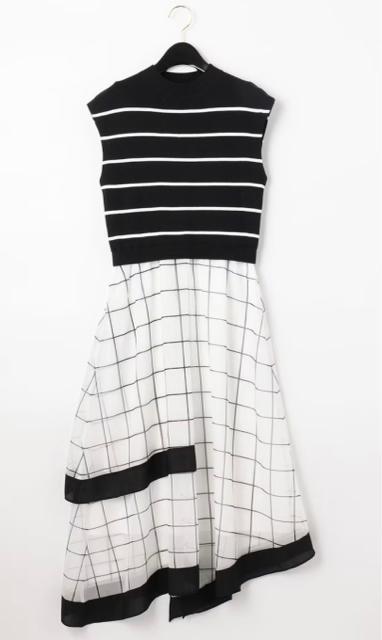 GRACECONTINENTALDiagram切替フレアニットワンピースグレースコンチネンタルダイアグラムボーダーフレンチスリーブ < ブランド GRACECONTINENTALDiagram切替フレアニットワンピースグレースコンチネンタルダイアグラムボーダーフレンチスリーブ < ブランドの