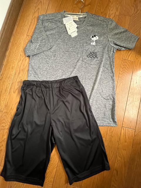 Mサイズ!高貴紳士的!ブランド品!PEANUTS!SNOOPY!2点セット!メッシュ素材!半袖Tシャツ!&ハーフパンツ!上下セット < 男性ファッション  Mサイズ!高貴紳士的!ブランド品!PEANUTS!SNOOPY!2点セット!メッシュ素材!半袖Tシャツ!&ハーフパンツ!上下セット < 男性ファッションの