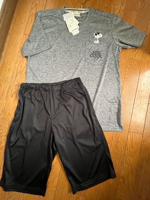 Mサイズ!高貴紳士的!ブランド品!PEANUTS!SNOOPY!2点セット!メッシュ素材!半袖Tシャツ!&ハーフパンツ!上下セット < 男性ファッション  Mサイズ!高貴紳士的!ブランド品!PEANUTS!SNOOPY!2点セット!メッシュ素材!半袖Tシャツ!&ハーフパンツ!上下セット < 男性ファッションの