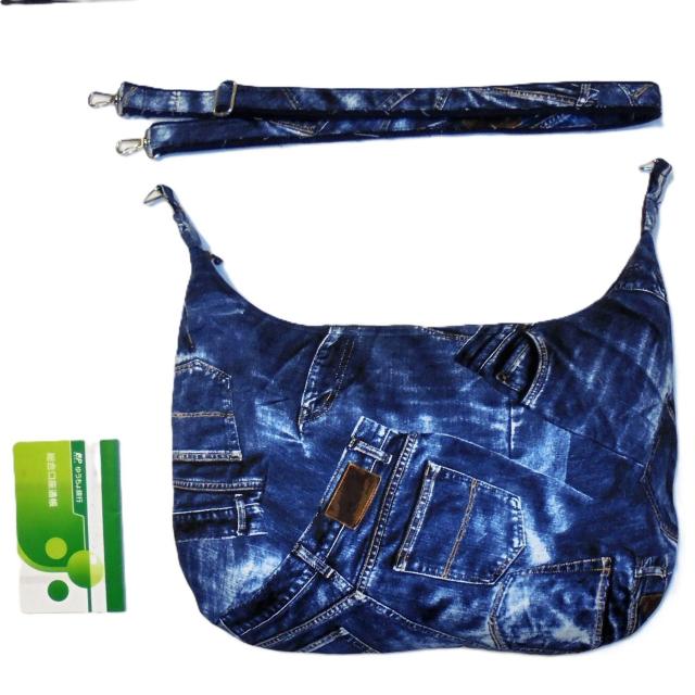 ◆特大サイズ◆デニムポケット柄【インディゴブルー】◆ファスナーショルダー < 女性ファッション  ◆特大サイズ◆デニムポケット柄【インディゴブルー】◆ファスナーショルダー < 女性ファッションの