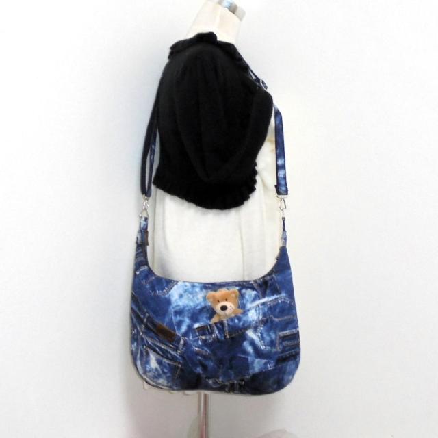 ◆特大サイズ◆デニムポケット柄【インディゴブルー】◆ファスナーショルダー < 女性ファッション  ◆特大サイズ◆デニムポケット柄【インディゴブルー】◆ファスナーショルダー < 女性ファッションの