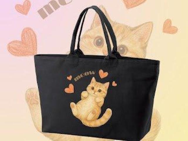 ヘヴィー キャンバス ジップトートバッグ ブラック猫 ハート かわいい < 女性ファッション ヘヴィー キャンバス ジップトートバッグ ブラック猫 ハート かわいい < 女性ファッションの