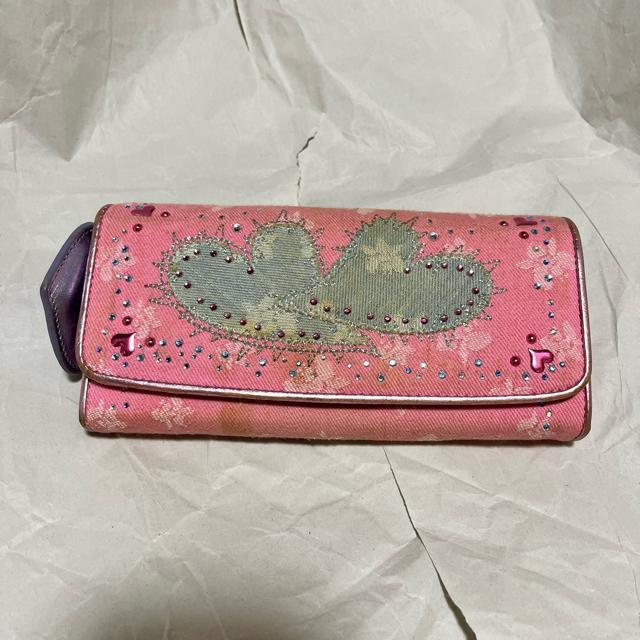 【Think Bee! / シンクビー】 二つ折り フラップ 長財布 ピンク系 < ブランド 【Think Bee! / シンクビー】 二つ折り フラップ 長財布 ピンク系 < ブランドの