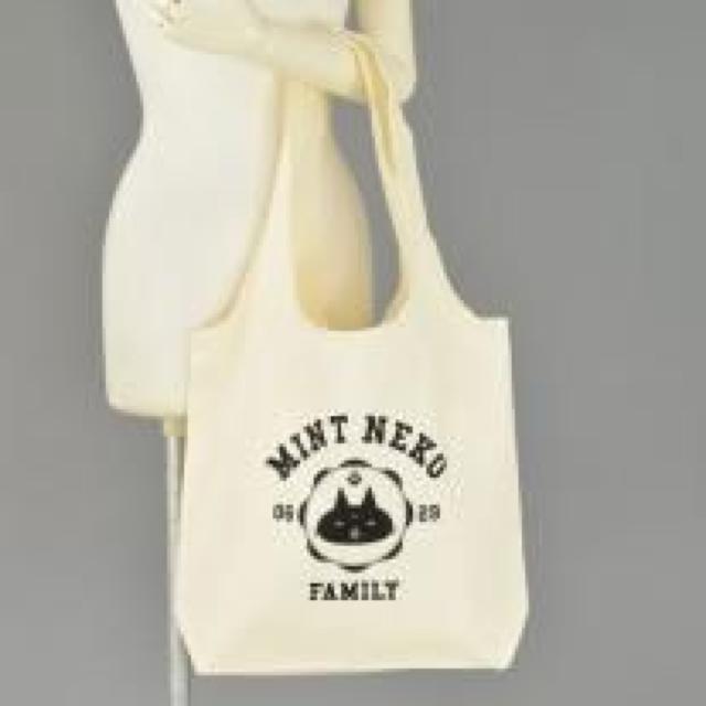 mintNeko・ネコカレッジ風ロゴプリントコットントートバッグ < ブランド mintNeko・ネコカレッジ風ロゴプリントコットントートバッグ < ブランドの