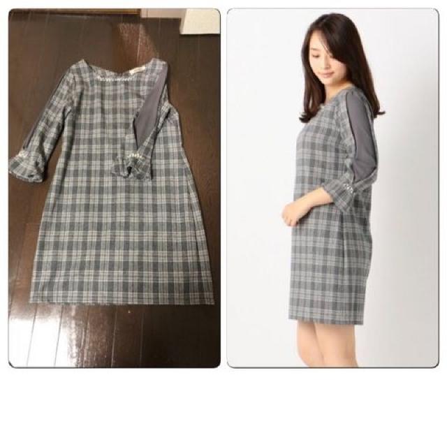 美品ミッシュマッシュチェック柄サックワンピース < ブランド  美品ミッシュマッシュチェック柄サックワンピース  < ブランドの