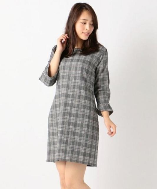 美品ミッシュマッシュチェック柄サックワンピース < ブランド  美品ミッシュマッシュチェック柄サックワンピース < ブランドの