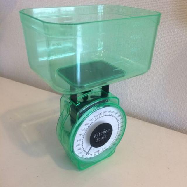 ☆美品スケルトン アナログ型キッチンスケール計量計 グリーン☆ < インテリア/ライフ  ☆美品スケルトン アナログ型キッチンスケール計量計 グリーン☆  < インテリア/ライフの