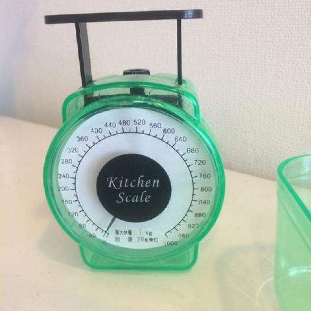☆美品スケルトン アナログ型キッチンスケール計量計 グリーン☆ < インテリア/ライフ  ☆美品スケルトン アナログ型キッチンスケール計量計 グリーン☆ < インテリア/ライフの