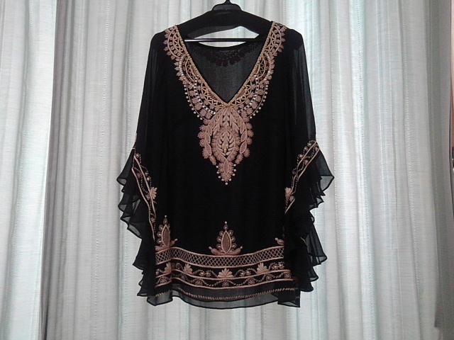 新品★Diagram/ダイアグラム★エスニック刺繍シルクチュニック★ブラック★サイズ36 < ブランド  新品★Diagram/ダイアグラム★エスニック刺繍シルクチュニック★ブラック★サイズ36  < ブランドの