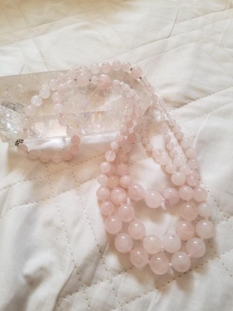 Hand Made ローズクォーツ ボリュームネックレス ラスト1点 < 女性アクセサリー/時計  Hand Made ローズクォーツ ボリュームネックレス ラスト1点 < 女性アクセサリー/時計の