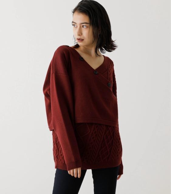 新品☆AZUL by moussy(アズールバイマウジー)2WAYカシュクールケーブルミックスニット☆ < ブランド 新品☆AZUL by moussy(アズールバイマウジー)2WAYカシュクールケーブルミックスニット☆ < ブランドの