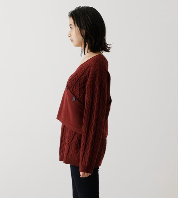 新品☆AZUL by moussy(アズールバイマウジー)2WAYカシュクールケーブルミックスニット☆ < ブランド 新品☆AZUL by moussy(アズールバイマウジー)2WAYカシュクールケーブルミックスニット☆ < ブランドの