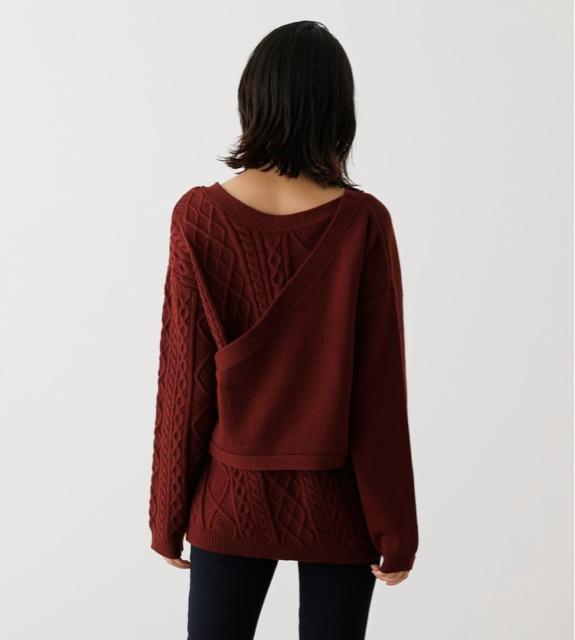 新品☆AZUL by moussy(アズールバイマウジー)2WAYカシュクールケーブルミックスニット☆ < ブランド 新品☆AZUL by moussy(アズールバイマウジー)2WAYカシュクールケーブルミックスニット☆ < ブランドの