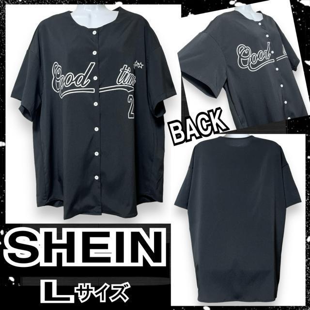 【新品/SHEIN/L】スポーティー☆ベースボールシャツ/ブラック < 女性ファッション  【新品/SHEIN/L】スポーティー☆ベースボールシャツ/ブラック  < 女性ファッションの