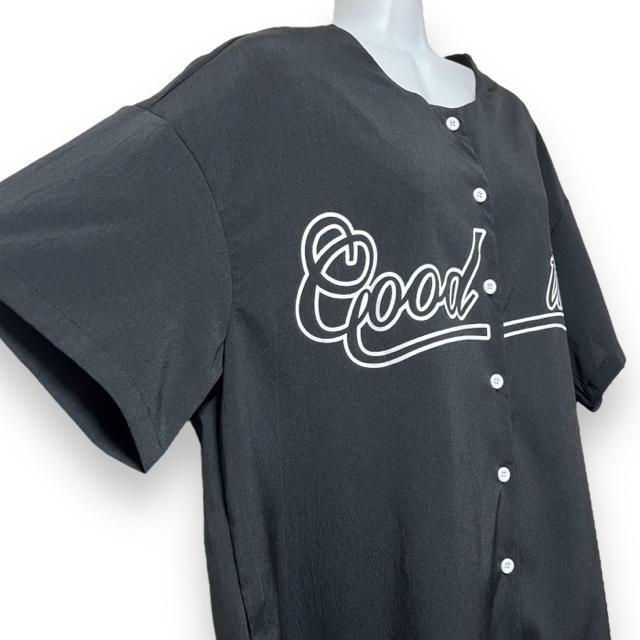 【新品/SHEIN/L】スポーティー☆ベースボールシャツ/ブラック < 女性ファッション  【新品/SHEIN/L】スポーティー☆ベースボールシャツ/ブラック < 女性ファッションの
