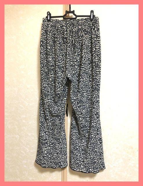 ☆今期超美品☆足長美脚♪レオパード柄ストレッチプリーツフレアパンツL☆ < 女性ファッション  ☆今期超美品☆足長美脚♪レオパード柄ストレッチプリーツフレアパンツL☆ < 女性ファッションの