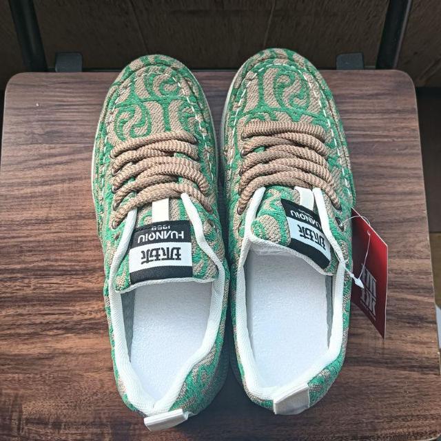 新品 24.5cm レディース スニーカー シューズ グリーン 靴 男女兼用 < 女性ファッション  新品 24.5cm レディース スニーカー シューズ グリーン 靴 男女兼用 < 女性ファッションの