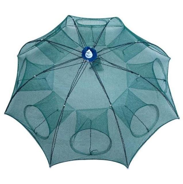 ネットケージ 9穴 折りたたみ 傘形 エビ カニ 魚かご 捕り網 < レジャー/スポーツ ネットケージ 9穴 折りたたみ 傘形 エビ カニ 魚かご 捕り網 < レジャー/スポーツの