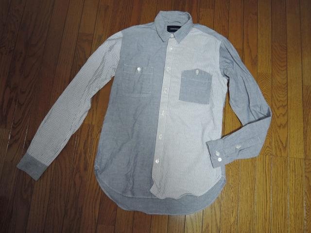 MIHARA YASUHIRO ミハラヤスヒロ アシンメトリーシャツ 48 灰 ストライプ 長袖シャツ 2FACE SHIRTS < ブランド MIHARA YASUHIRO ミハラヤスヒロ アシンメトリーシャツ 48 灰 ストライプ 長袖シャツ 2FACE SHIRTS < ブランドの