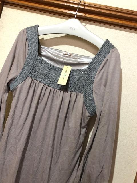 新品タグ付き☆衿元ニット チュニックワンピース < 女性ファッション  新品タグ付き☆衿元ニット チュニックワンピース  < 女性ファッションの