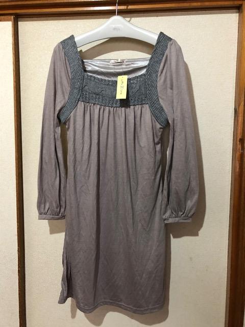 新品タグ付き☆衿元ニット チュニックワンピース < 女性ファッション  新品タグ付き☆衿元ニット チュニックワンピース < 女性ファッションの