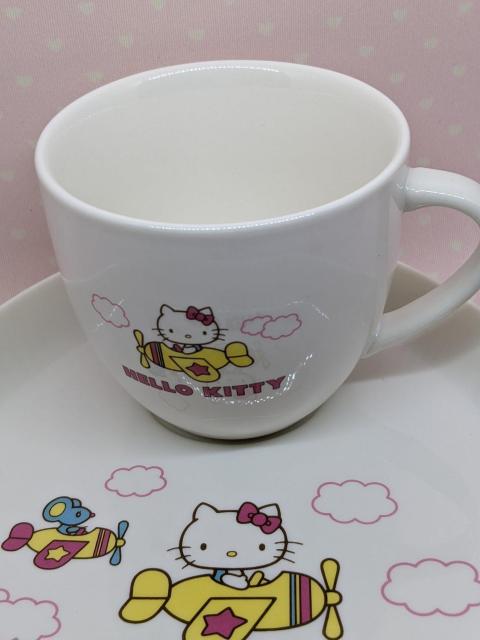 キティ☆カップ&トレー☆陶器☆飛行機☆昭和レトロ☆キティくじ < おもちゃ キティ☆カップ&トレー☆陶器☆飛行機☆昭和レトロ☆キティくじ < おもちゃの