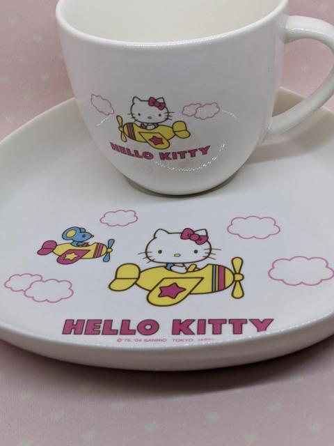 キティ☆カップ&トレー☆陶器☆飛行機☆昭和レトロ☆キティくじ < おもちゃ キティ☆カップ&トレー☆陶器☆飛行機☆昭和レトロ☆キティくじ < おもちゃの