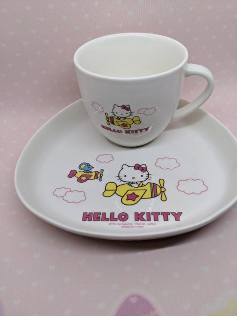 キティ☆カップ&トレー☆陶器☆飛行機☆昭和レトロ☆キティくじ < おもちゃ キティ☆カップ&トレー☆陶器☆飛行機☆昭和レトロ☆キティくじ < おもちゃの