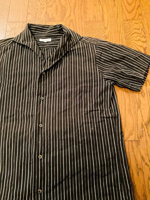 JUN MEN ジュンメン 半袖 シャツ ジャケット ストライプ 日本製 黒 夏 メンズ ラメ系 サイズS ブラック  < ブランド  JUN MEN ジュンメン 半袖 シャツ ジャケット ストライプ 日本製 黒 夏 メンズ ラメ系 サイズS ブラック  < ブランドの