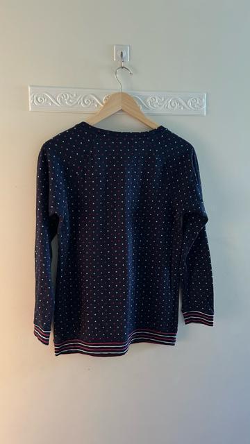 ユニクロ ドット柄 長袖カットソー 水玉 ネイビー 紺 M < ブランド ユニクロ ドット柄 長袖カットソー 水玉 ネイビー 紺 M < ブランドの