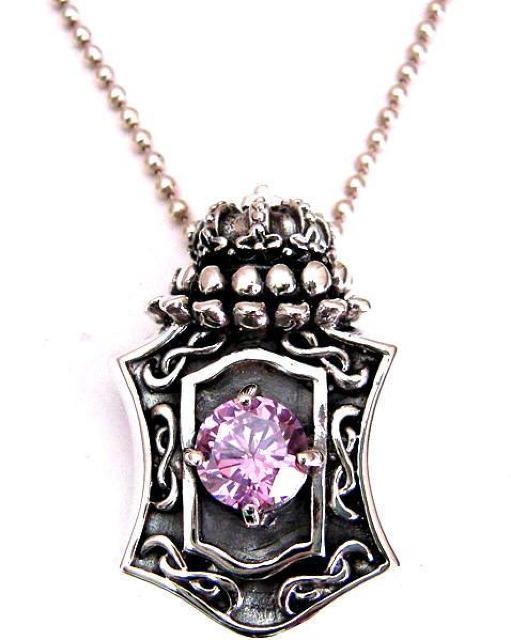 シルバー925 クラウンシールドペンダント チャーム ピンクダイヤ < 男性アクセサリー/時計 シルバー925 クラウンシールドペンダント チャーム ピンクダイヤ < 男性アクセサリー/時計の