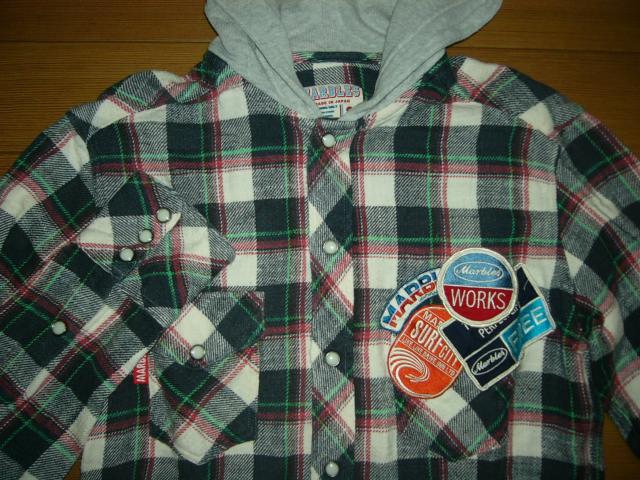 マーブルズ MARBLES パーカー チェックネルシャツ SワッペンTMT < ブランド  マーブルズ MARBLES パーカー チェックネルシャツ SワッペンTMT < ブランドの