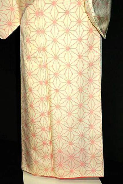 小紋 中古 最高級 未使用品 麻の葉 身丈164.5cm 裄丈67cm Y2912 < 女性ファッション  小紋 中古 最高級 未使用品 麻の葉 身丈164.5cm 裄丈67cm Y2912 < 女性ファッションの