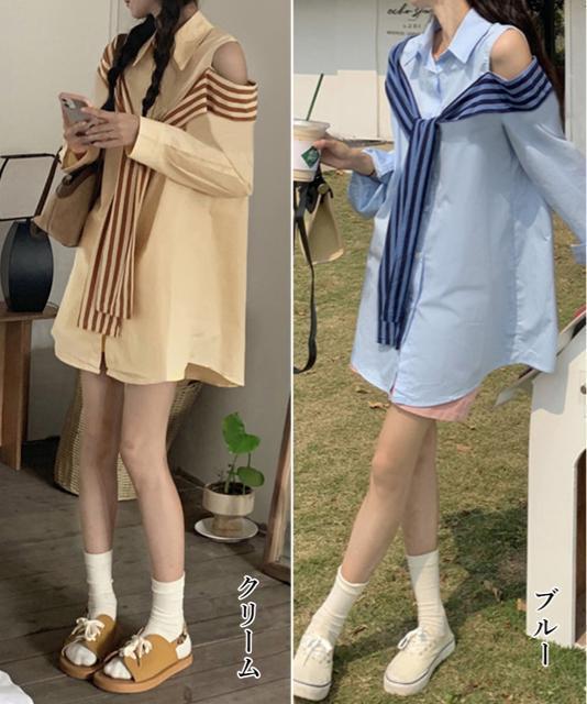 送料無料 新品 オフショルダーシャツ肩掛け付きシャツ春夏 < 女性ファッション  送料無料 新品 オフショルダーシャツ肩掛け付きシャツ春夏 < 女性ファッションの