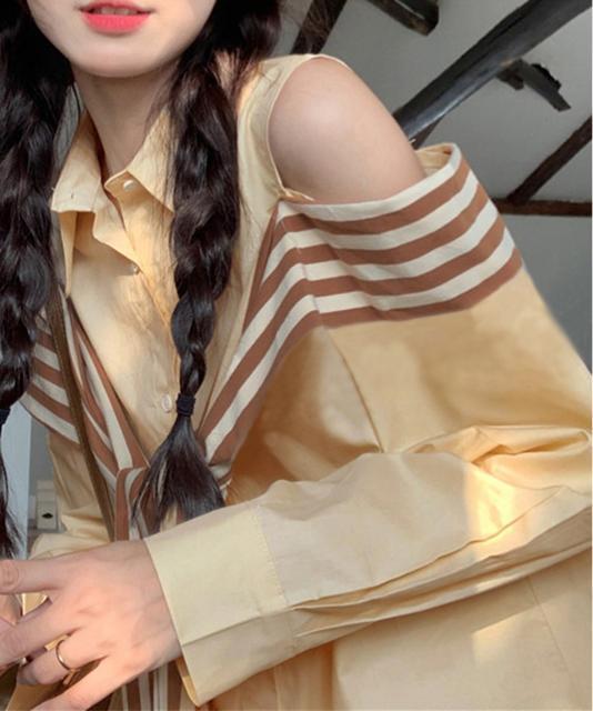 送料無料 新品 オフショルダーシャツ肩掛け付きシャツ春夏 < 女性ファッション  送料無料 新品 オフショルダーシャツ肩掛け付きシャツ春夏 < 女性ファッションの