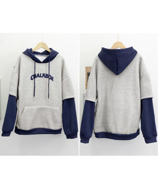 送料無料 新品 裏起毛 レイヤード風 パーカーレディース < 女性ファッション  送料無料 新品 裏起毛 レイヤード風 パーカーレディース < 女性ファッションの