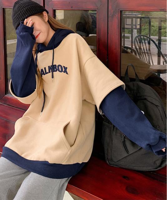 送料無料 新品 裏起毛 レイヤード風 パーカーレディース < 女性ファッション  送料無料 新品 裏起毛 レイヤード風 パーカーレディース < 女性ファッションの