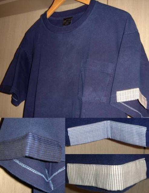 Indigo インディゴ 藍染 ポケット Tシャツ パッチワーク レア < 男性ファッション  Indigo インディゴ 藍染 ポケット Tシャツ パッチワーク レア < 男性ファッションの