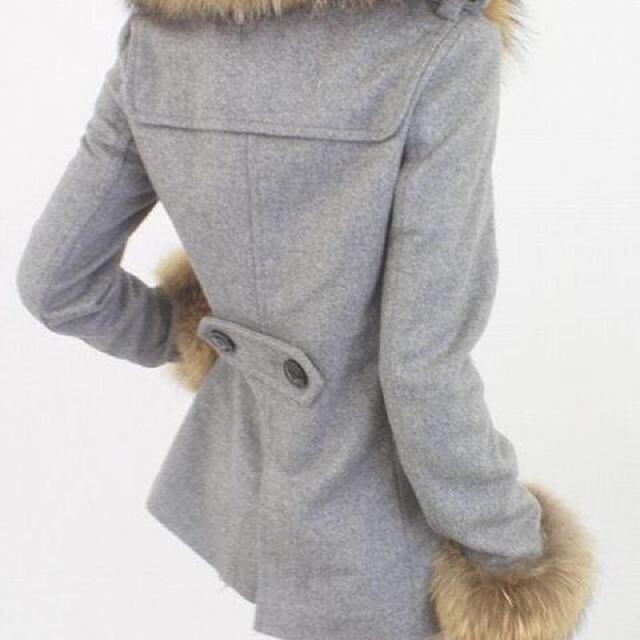 SALE●定価26,040円●ラクーン衿付きコート●ROYAL PARTYロイヤルパーティー●黒ブラック●ファーコート カシミヤ混 < ブランド  SALE●定価26,040円●ラクーン衿付きコート●ROYAL PARTYロイヤルパーティー●黒ブラック●ファーコート カシミヤ混 < ブランドの