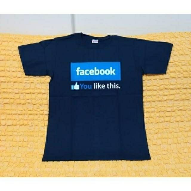 フェイスブック★facebook★おもしろTシャツ★紺★XL★ < 男性ファッション  フェイスブック★facebook★おもしろTシャツ★紺★XL★  < 男性ファッションの