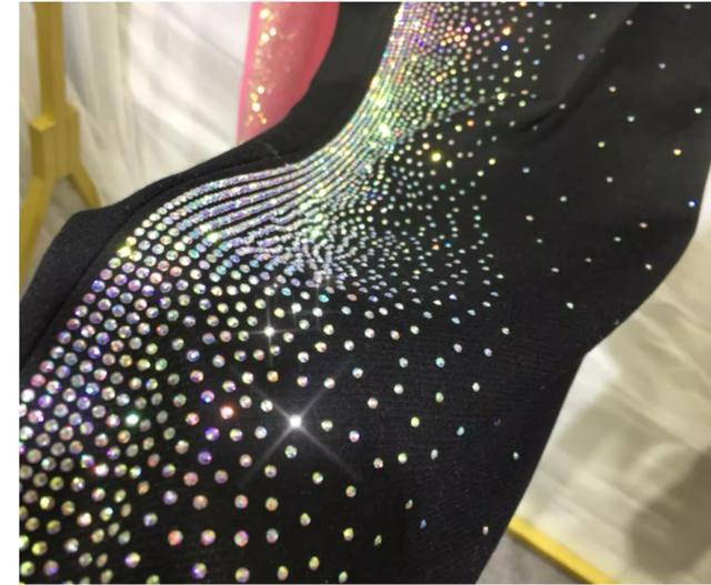 キラキララインストーン付き ワイドパンツ トレーナーパンツ ブラック 大きいサイズ < 女性ファッション  キラキララインストーン付き ワイドパンツ トレーナーパンツ ブラック 大きいサイズ < 女性ファッションの