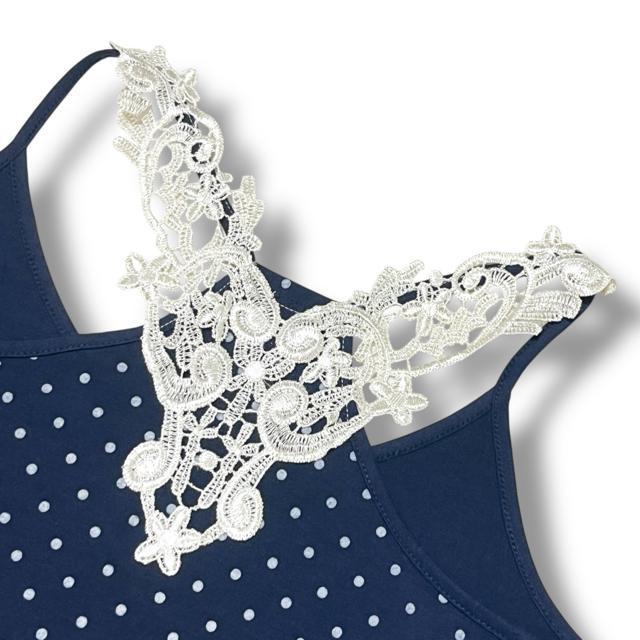 【L】BACKレース付ドット柄キャミ☆フェアリーグランジ☆ウィッシュコア < 女性ファッション  【L】BACKレース付ドット柄キャミ☆フェアリーグランジ☆ウィッシュコア < 女性ファッションの