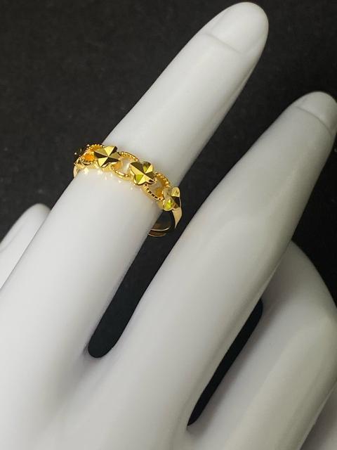 【美品】赤金 ゴールド クローバーリング 地金 華奢 デザインリング 地金 赤金 四つ葉 < 女性ファッション 【美品】赤金 ゴールド クローバーリング 地金 華奢 デザインリング 地金 赤金 四つ葉 < 女性ファッションの