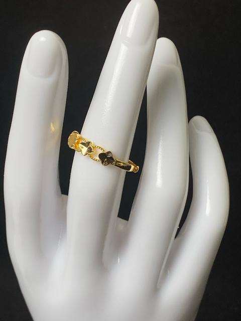 【美品】赤金 ゴールド クローバーリング 地金 華奢 デザインリング 地金 赤金 四つ葉 < 女性ファッション 【美品】赤金 ゴールド クローバーリング 地金 華奢 デザインリング 地金 赤金 四つ葉 < 女性ファッションの
