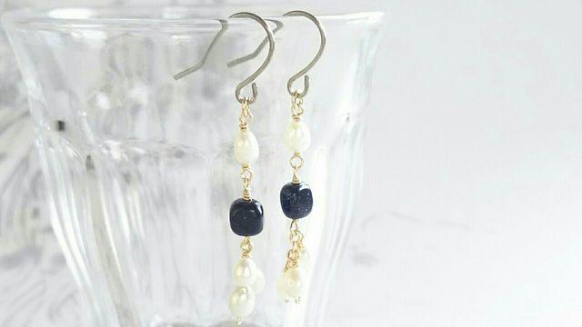 14kgf*パールのクラシカルピアス* 18003 < 女性アクセサリー/時計  14kgf*パールのクラシカルピアス* 18003  < 女性アクセサリー/時計の