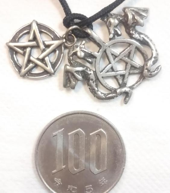 AzureGreen Twin Dragons pentagram < 女性アクセサリー/時計  AzureGreen Twin Dragons pentagram < 女性アクセサリー/時計の