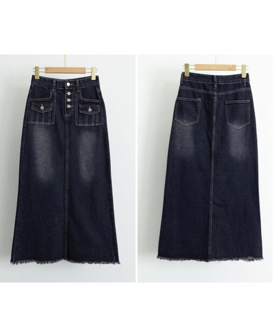 送料無料 新品 レトロデニムスカート ハイウエスト 韓国 < 女性ファッション  送料無料 新品 レトロデニムスカート ハイウエスト 韓国 < 女性ファッションの